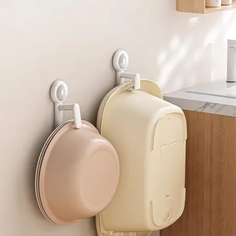 Gancio Lavabo Da Parete Senza Foro Rack Di Stoccaggio A Ventosa Per Bagno Supporto Per Lavabo Rotante Multistrato Plastica
