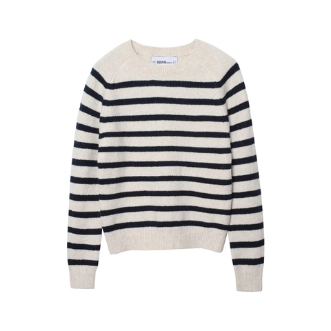Maglione In Maglia A Righe Donna Manica Lunga Girocollo Pullover Casual Corto Poliestere Morbido