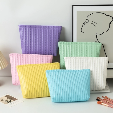 Borsa Trucco Portatile In Pelle PU Trapuntata Impermeabile Grande Capacità Pochette Per Cosmetici Da Viaggio Per Donna
