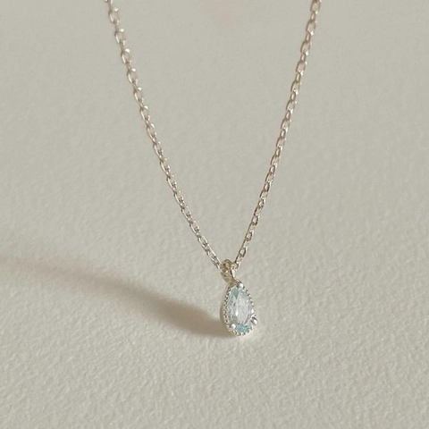 Collana Con Pendente A Goccia D'acqua Minimalista Argento Sterling 925 Zircone Gioielli Eleganti Per Donne Forma A Goccia