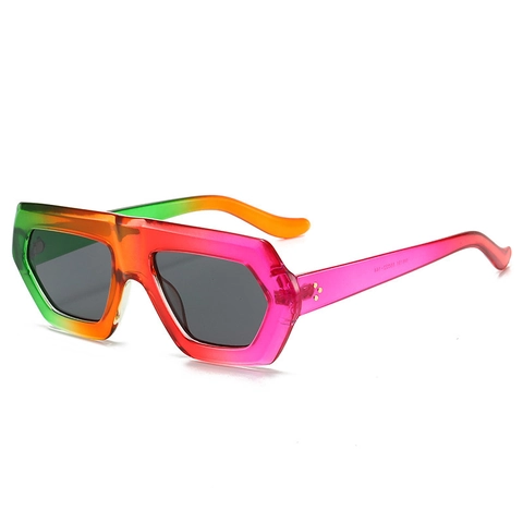 Geometrische Übergroße Sonnenbrille PC Rahmen UV400 Schutz Retro Irreguläre Sechseck Mode Brillen Herren Damen