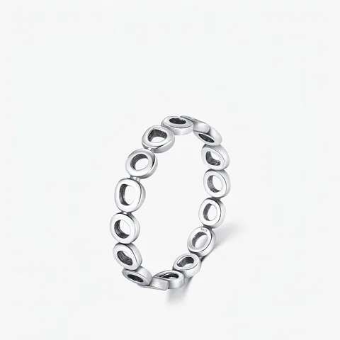 Anello Circolare Irregolare in Argento Sterling 925 Minimalista per Donna Anello da Dito Geometrico Cavo Gioielli Moda Regalo