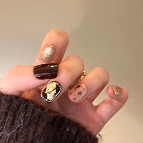 Uñas Postizas Para Pegar Puntas De Uñas Artificiales Estilo Francés Degradado Corazón Lazo Diseños De Dibujos Animados