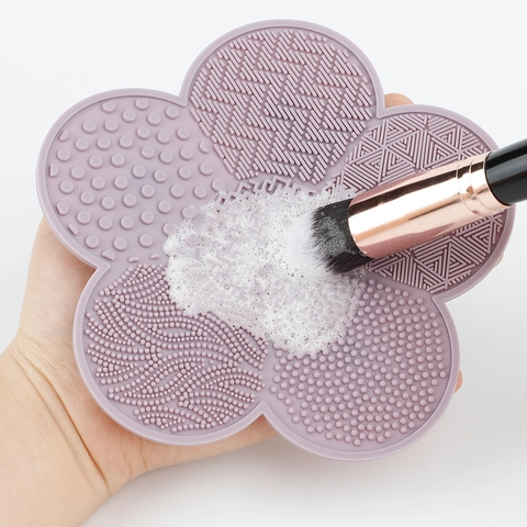 Siliconen Make-up Borstel Reinigingsmat Bloemvorm Cosmetische Borstel Schrobber Met Zuignappen Multi Textuur Draagbare Beauty Tool