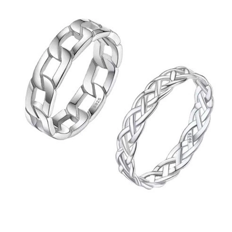 925 Sterling Silver Toe Ring Women Minimalist Cuban Link Chain And Woven Mesh Design Fashion Sexy Summer Foot Jewelry