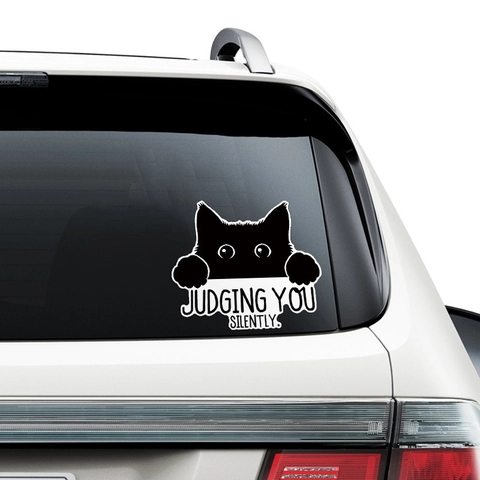 Funny Peeking Black Cat Stickers PVC Waterproof Decorative Decals For Car Truck Laptop Water Bottle Luggage Wall Home