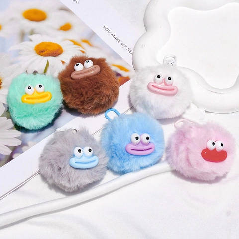 Plush Monster Keychain Ugly Cute Big Eyes Thick Lips Bag Pendant Decorative Accessory For Backpack Handbag Fun Gift