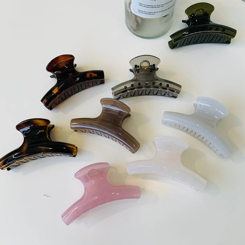 Hair Claws Shark Clips Acrylic Resin Strong Hold Non Slip French Style Elegant Matte Glossy Solid Color For Women Girls