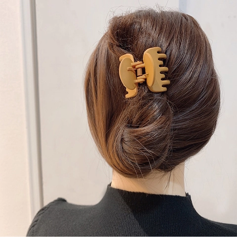 Pinza Para El Pelo De Plástico Mate Fijador De Coleta Alta Horquilla De Tiburón Accesorios De Peinado Diario Mujeres