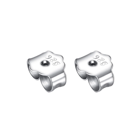 925 Sterling Silver Earring Backs Secure Butterfly Bullet Disc Shape Stoppers Replacement Findings