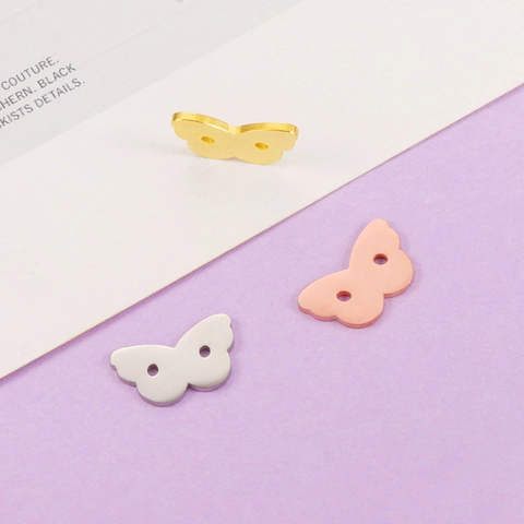 Dijes De Mariposa Acero Inoxidable Pulido Espejo Accesorios Para Hacer Joyas Diy Conector Para Collares Y Pulseras