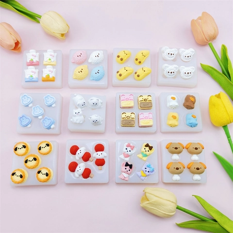 Mini Stampo In Silicone Animali Cartoni Animati Per Fai Da Te Resina Gesso Cioccolato Decorazione Torte Forme Carine
