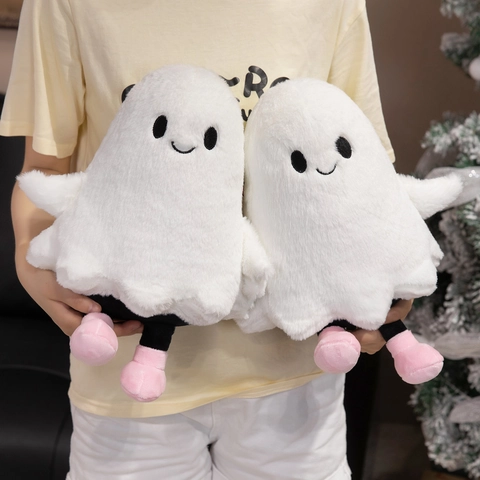 Ghost Plush Toy Soft White Smiling Elf Doll Cute Halloween Gift Home Decoration Novelty Plushie For Kids Girls