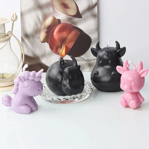 3D Animal Shape Silicone Mold For DIY Candle Making Dog Sheep Bear Toad Unicorn Aroma Candle Resin Craft Decorating Mold
