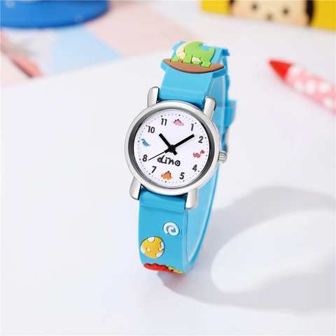 Kinder Niedliche Cartoon Dinosaurier Muster Quarzuhr Mit Kunststoffarmband Und Legierungsgehäuse Jungen Mädchen Student Geschenk