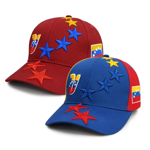 Casquette De Baseball Drapeau Venezuela Coton Broderie Étoiles Emblème National Réglable Chapeau Sport