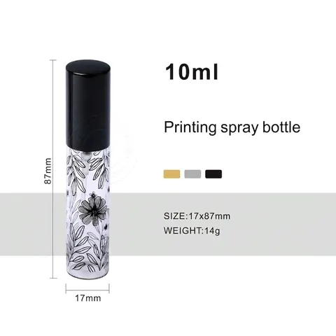 Frasco Pulverizador De Perfume Portátil De Vidrio Recargable Atomizador De Niebla Fina Con Estampado De Hojas Elegante