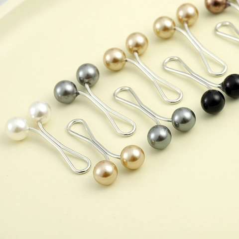 Elegante Clip per Sciarpa a Forma di U in Lega con Perle Artificiali Spilla per Donna Fermaglio per Hijab Accessori Abbigliamento