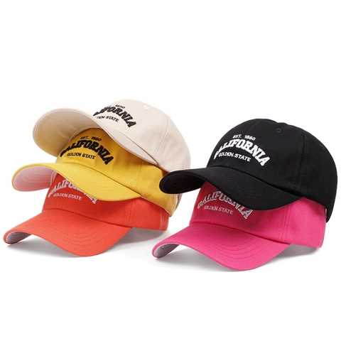 California Letter Embroidered Baseball Cap Cotton Retro Sun Protection Adjustable Outdoor Casual For Men Women