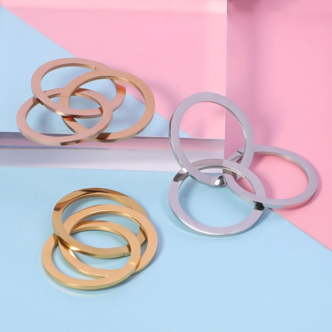 Colgante Geométrico De Tres Anillos Entrelazados Acero Inoxidable 304 Pulido Espejo Minimalista Accesorio DIY Joyería