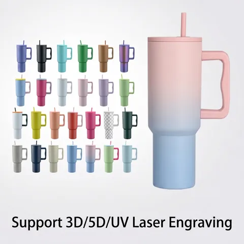 Stainless Steel Vacuum Insulated Tumbler With Handle And Straw Large Capacity Car Cup Travel Mug Leak Proof Modern Design