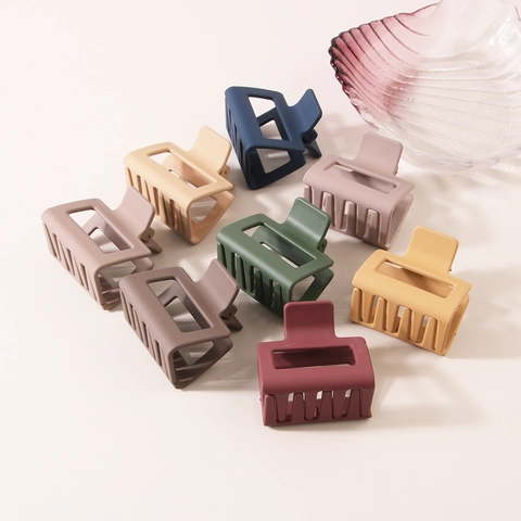 Pinza Per Capelli Quadrata Opaca ABS Smerigliato Cavo Geometrico Forcina Antiscivolo Minimalista Accessorio Per Capelli Donna