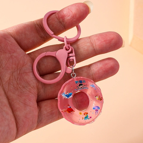 Llavero Creativo de Acrílico con Forma de Flotador y Arenas Movedizas Líquidas Colgante para Bolso Cadena de Teléfono Regalo para Mujeres Niñas