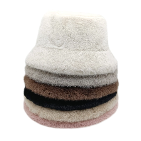 Cappello Alla Pescatora In Finta Pelliccia Peluche Inverno Caldo Morbido Tinta Unita Stile Vintage Berretto Donne Uomini