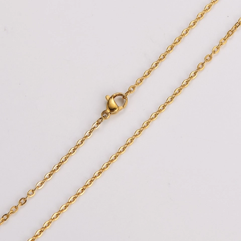 Minimalist 304 Stainless Steel Necklace Thin Cross Link Chain Classic O Shape Jewelry Accessory For Women Men Elegant