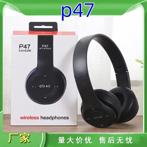 P47 Draadloze Bluetooth 5.0 Over Ear Koptelefoon Opvouwbare Stereo Bass Headset Met Microfoon Voor Muziek Sport Mode