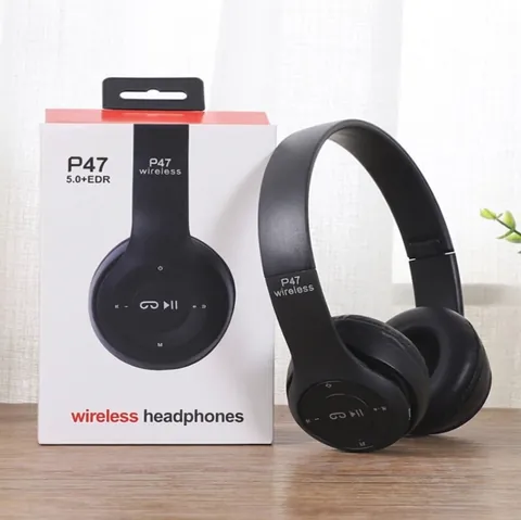 P47 Wireless Bluetooth 5.0 Over Ear Headphones Foldable Stereo Bass Headset With Mic For Music Sports Fashion Earphones