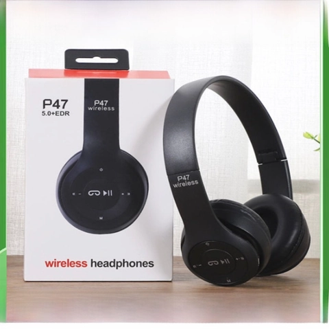 P47 Wireless Bluetooth 5.0 Over Ear Headphones Foldable Stereo Bass Headset With Mic For Music Sports Fashion Earphones