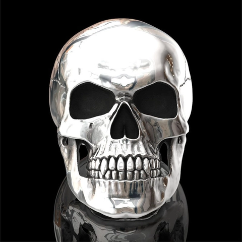 Skull Rings For Men Alloy Gothic Punk Biker Style Skeleton Ghost Head Fashion Jewelry Accessories Silver Tone