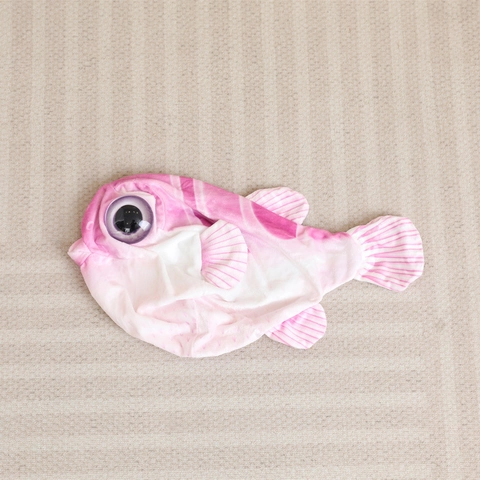 Simulation Pufferfish Plush Toy Soft Animal Doll Short Plush Round Fish Cushion Decorative Sea Life Stuffed Toy
