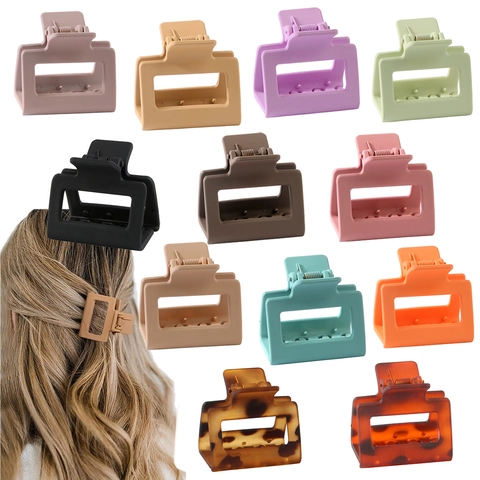 Pinza Per Capelli Quadrata Opaca ABS Smerigliato Cavo Geometrico Forcina Antiscivolo Minimalista Accessorio Per Capelli Donna