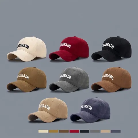 Cappello Da Baseball Con Ricamo Lettere Colorado Regolabile Misto Cotone Retro Streetwear Protezione Solare