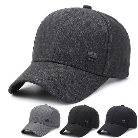 Gorra De Béisbol Para Hombre Con Patrón De Cuadros Texturizados Sombrero De Ocio Al Aire Libre Ajustable