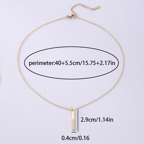 Bar Pendant Necklace Copper Gold Plated Pave Zirconia Clavicle Chain Minimalist Elegant For Women Party Gift