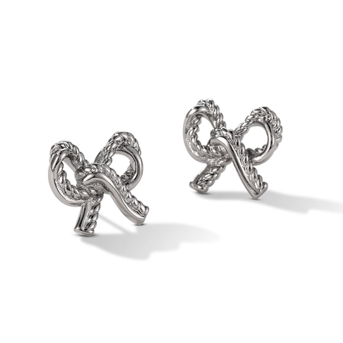 Bow Knot Ohrstecker Hohl Gedrehtes Seil Design Kupfer Schmuck Mit 925 Sterling Silber Ohrring Stecker Für Damen