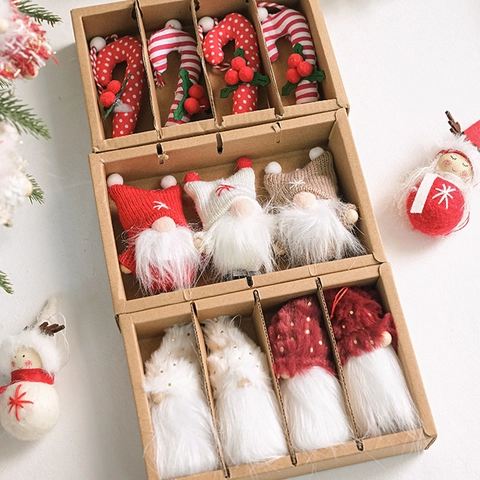 Kersthanger Ornamenten Pluche Gnoom Houten Engel Sneeuwpop Hanger Voor Boom Huis Feestelijk Decor Kerstcadeau