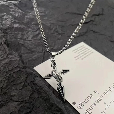 Collana Con Pendente A Croce Nera Acciaio Inossidabile Stile Gotico Retro Accessorio Per Uomini Donne Con Catena Veneziana