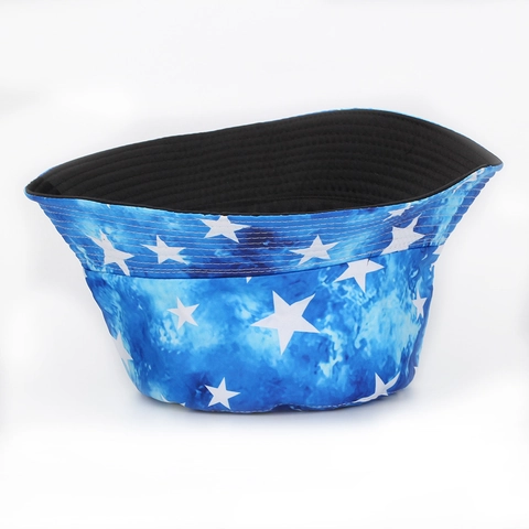 Tie-Dye Star Print Bucket Hat Polyester Sun Protection Outdoor Summer Casual Packable Fisherman Cap For Men Women