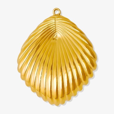 Pendentif Coquillage Acier Inoxydable 304 Charme Coquille En Forme D'éventail Pour Création De Bijoux DIY Accessoires Métalliques