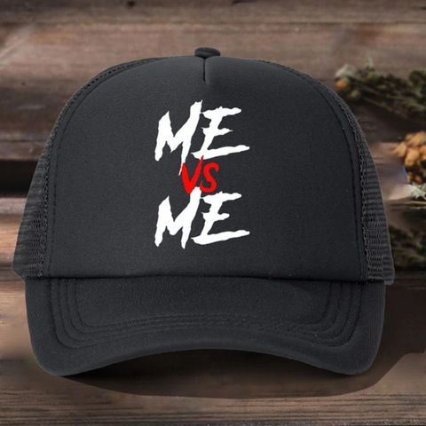 Trucker Hut Mesh Verstellbar ME VS ME Buchstabendruck Atmungsaktiv Polyester Streetwear Sonnenschutz Kappe Herren Damen