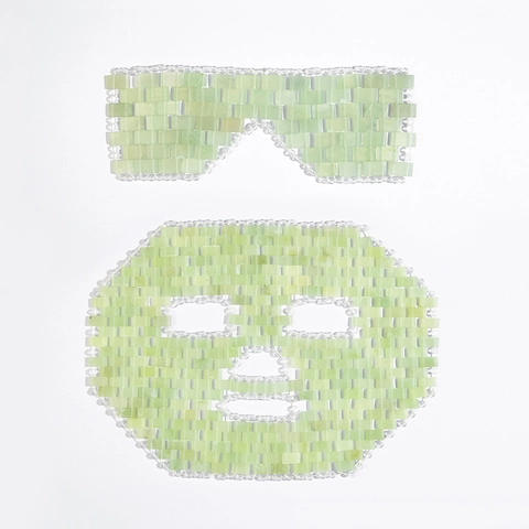 Natuurlijke Jade Steen Oogmasker Handgemaakte Koelende Gezichtsmasker Voor Huidverzorging Ontspanning Anti Veroudering