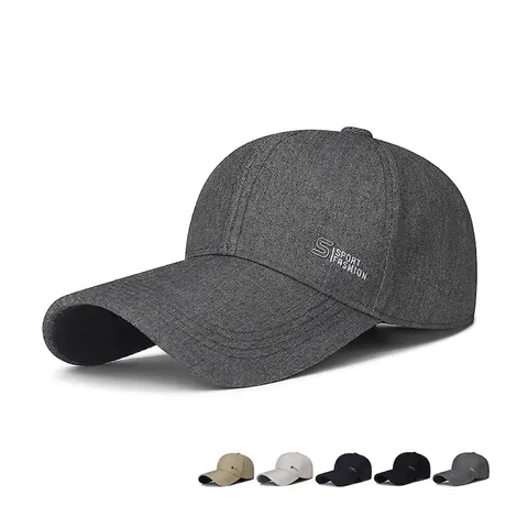 Sport Mode Baseballkappe Polyester Atmungsaktiv Strukturiert Lange Krempe Sonnenschutz Outdoor Verstellbare Freizeitkappe