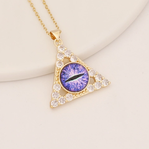 Böser Blick Dreieck Anhänger Halskette Kupfer Mit Mikro Pave Zirkon Einzigartige Schlüsselbeinkette Schmuck Für Damen