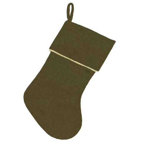 Calza Di Natale Grande Velluto Peluche Sacchetto Regalo Con Bordo Intrecciato Dorato Cappio Da Appendere Per Decorazione Festa