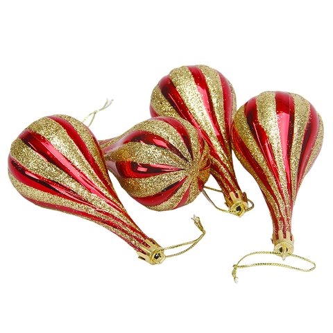 Addobbi Natalizi Goccia D'acqua Plastica Galvanizzata Righe Luccicanti Decorazioni Pendenti Albero Di Natale
