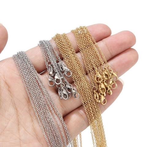 Stainless Steel And Wax Cord Necklace Chains With Lobster Clasp DIY Jewelry Making Pendant Accessories Cross O-Chain